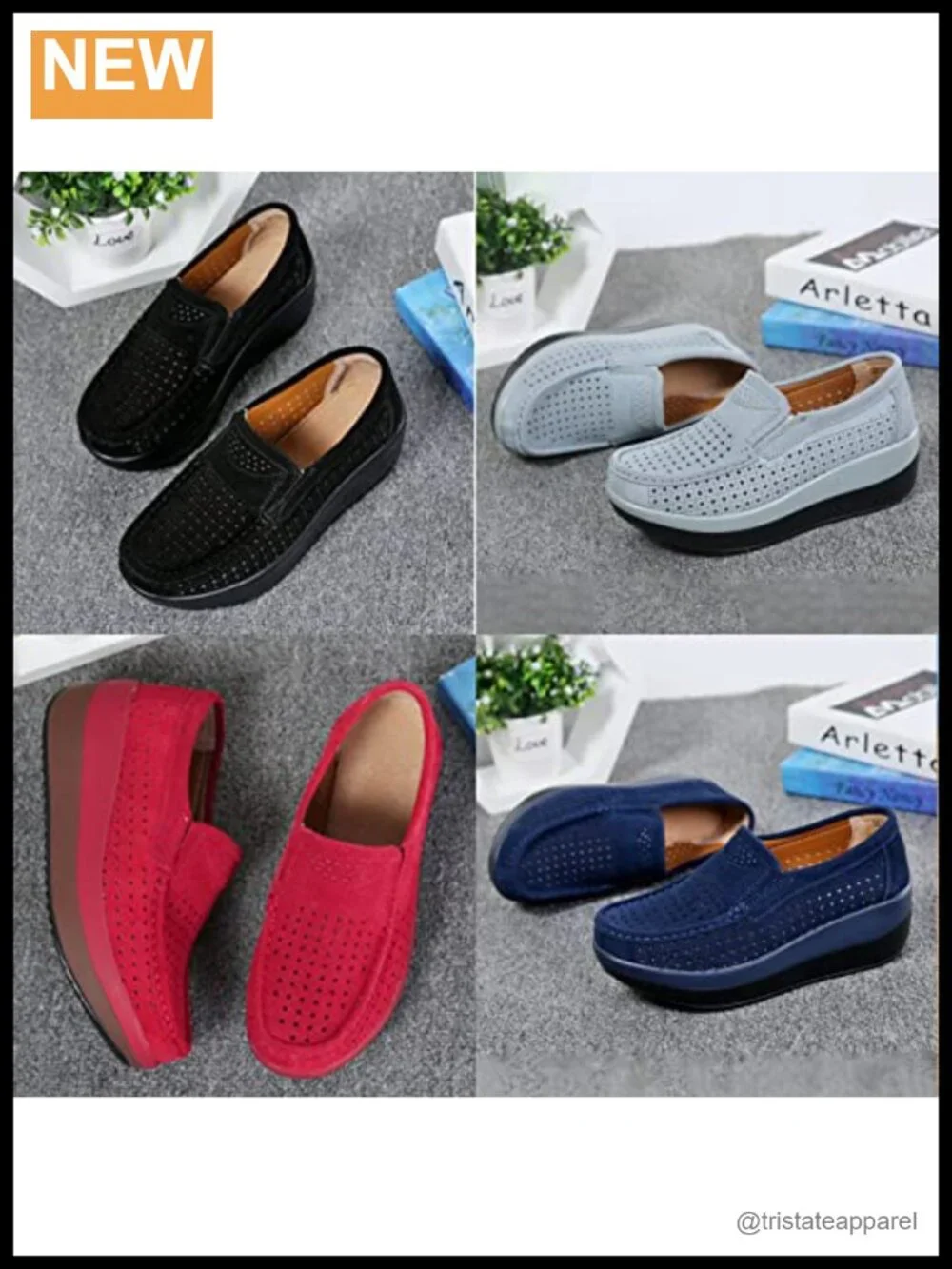 Faux Suede Hidden Wedge Platform Mocc for Women - Comfortable Walking Shoe